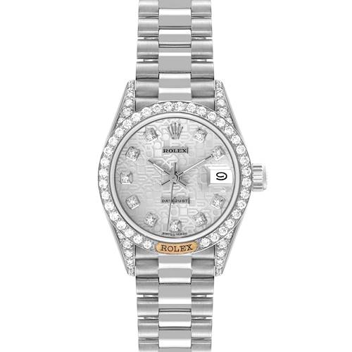 Photo of Rolex President Datejust White Gold Anniversary Diamond Dial Ladies Watch 69159