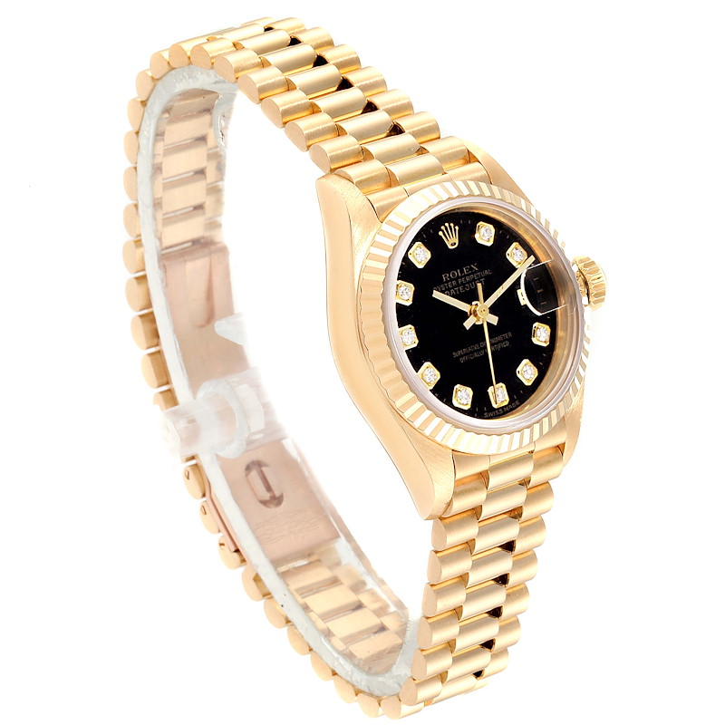 rolex oyster perpetual datejust gold black face