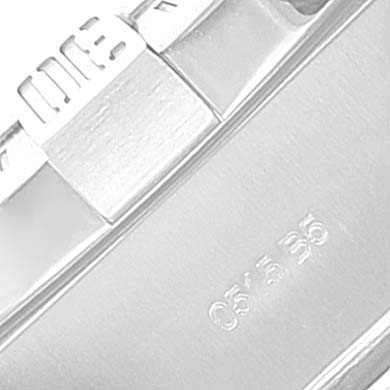 This image shows a close-up of the clasp mechanism and part of the metal bracelet of a Breitling Avenger A17331 Men's Stainless Steel Yellow Dial A17331 Men's Stainless Steel Yellow Dial watch.