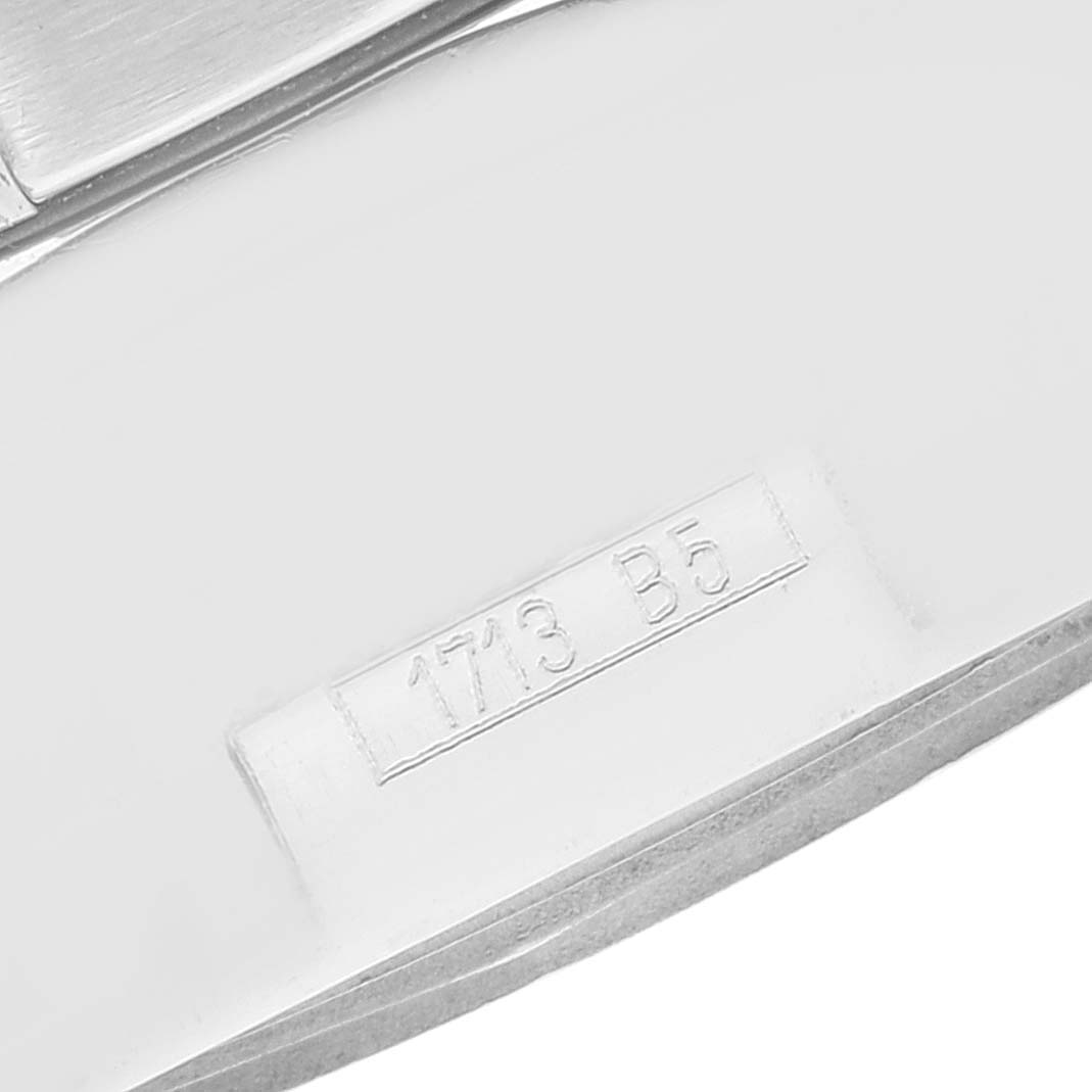 The image shows a close-up of the model number '173 B5' on the clasp of a Breitling Avenger A13370 Men's Stainless Steel Black Dial A13370 Men's Stainless Steel Black Dial watch.