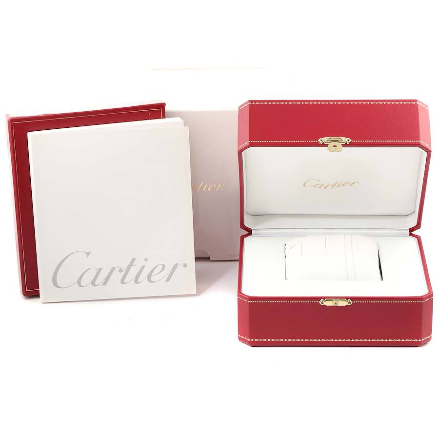 Cartier Tank Louis White Gold Diamond Pink Strap Ladies Watch Wjta0011 Box Paper
