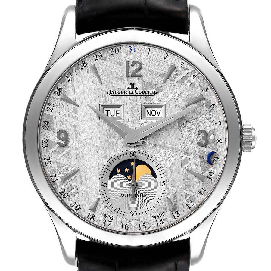 Jaeger LeCoultre Master Calendar Steel Mens Watch 176.8.12.S Q1558421 Box Papers SwissWatchExpo