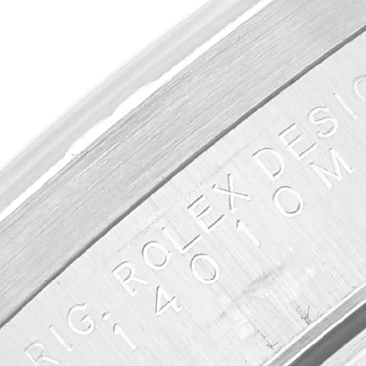 The image shows an engraved side view of the bezel of a Rolex Air-King 14010 Men's Stainless Steel Silver Dial 14010 Men's Stainless Steel Silver Dial watch.