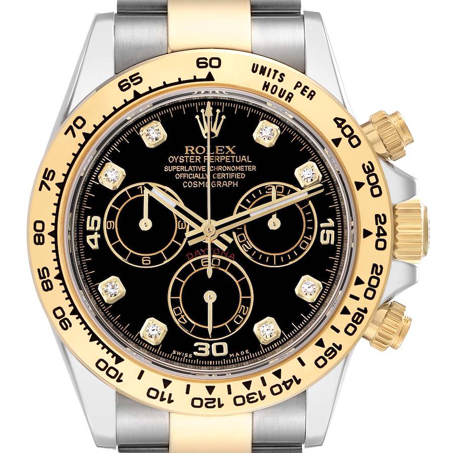 Rolex Cosmograph Daytona Steel Yellow Gold Diamond Watch 116503 Box Card SwissWatchExpo