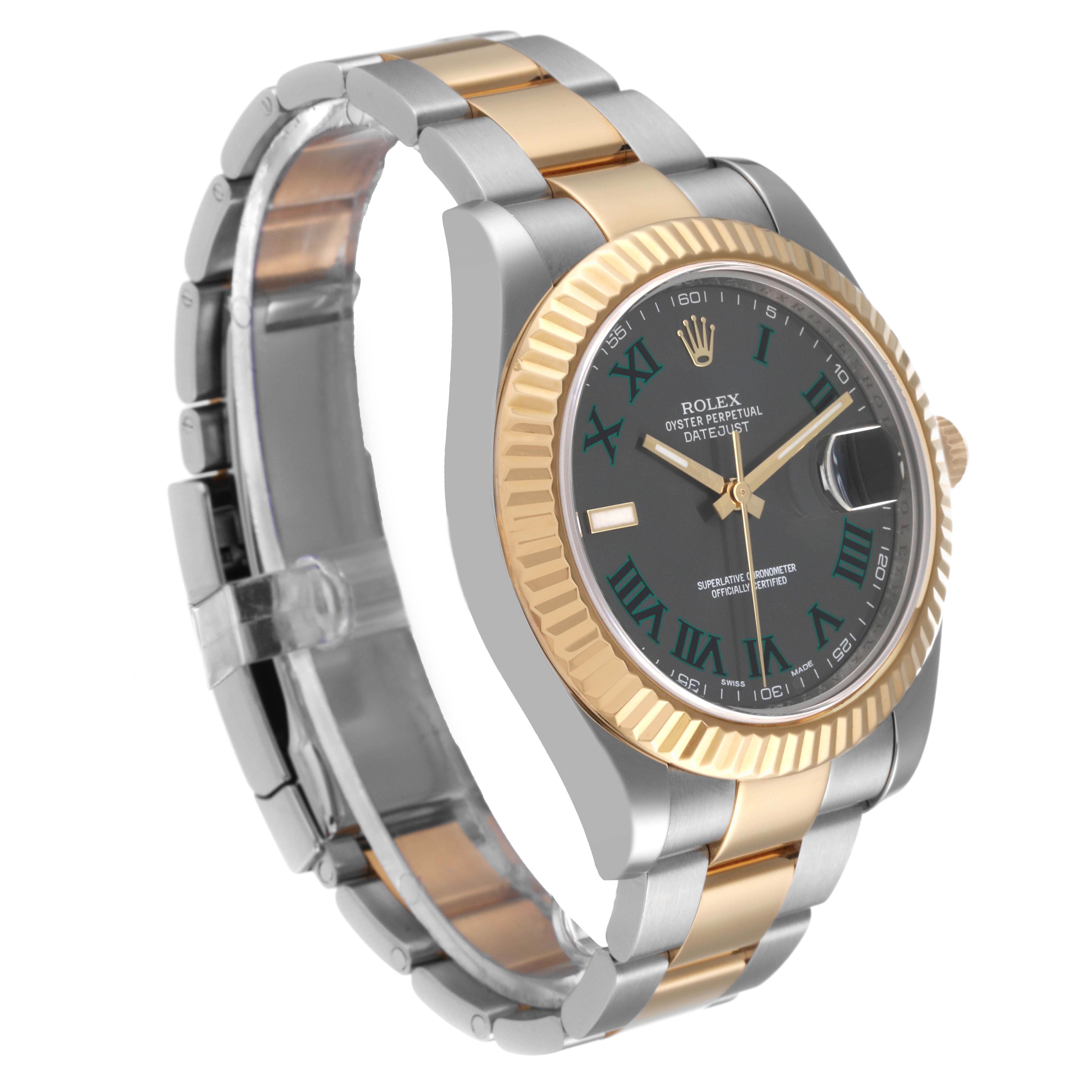 The image shows a Rolex Datejust 41 116333 Men's Steel and Gold (two tone) Grey Dial 116333 Men's Steel and Gold (two tone) Grey Dial watch at a three-quarter angle, highlighting the dial, bezel, and bracelet.
