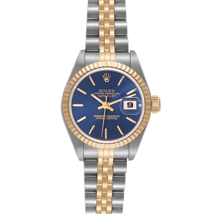 Rolex Datejust Steel Yellow Gold Blue Dial Ladies Watch 79173 Box Papers SwissWatchExpo
