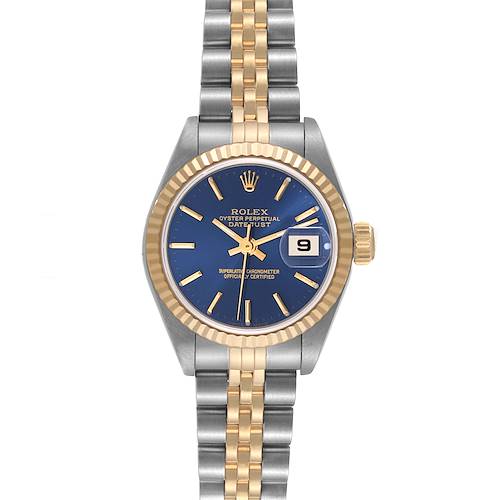 Photo of Rolex Datejust Steel Yellow Gold Blue Dial Ladies Watch 79173 Box Papers