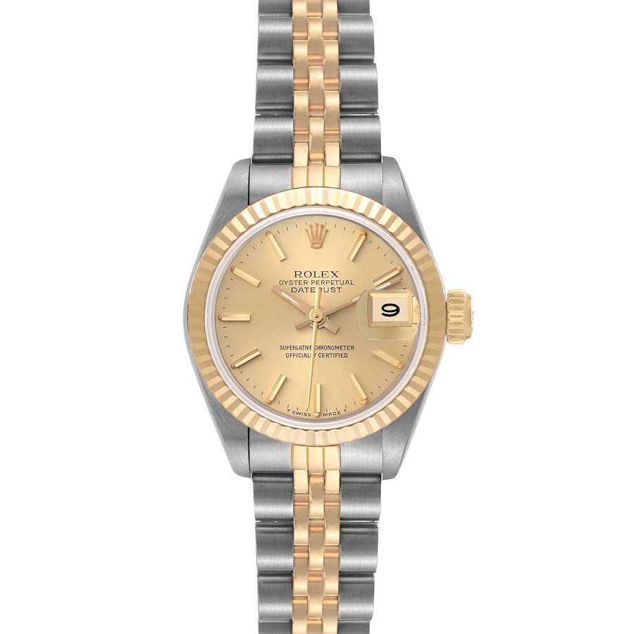 Rolex Datejust Steel Yellow Gold Champagne Dial Ladies Watch 69173 Papers SwissWatchExpo