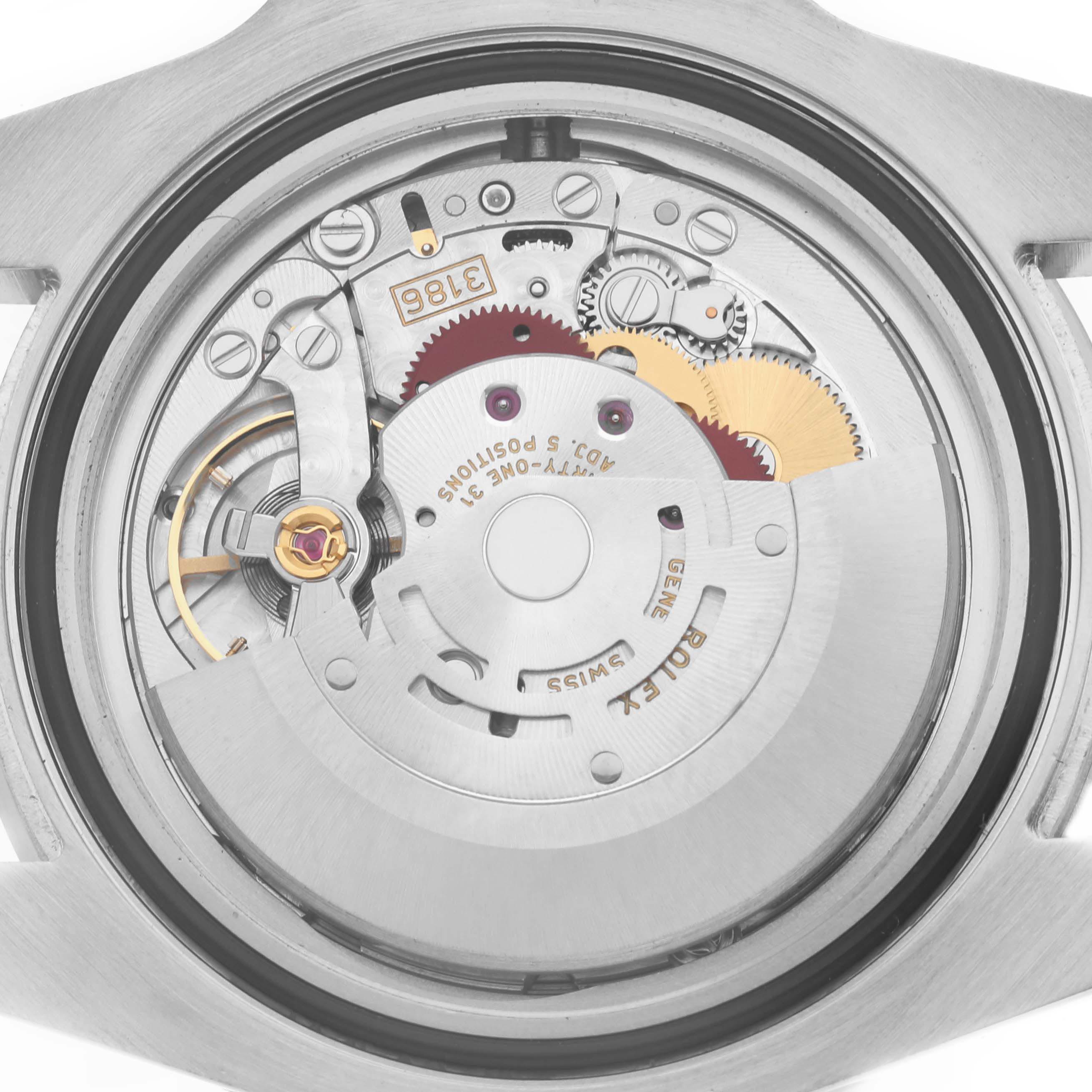 The image shows the movement and internal mechanics of a Rolex GMT-Master 116710 Men
s Stainless Steel Black Dial 116710 Men
s Stainless Steel Black Dial watch from the back angle.