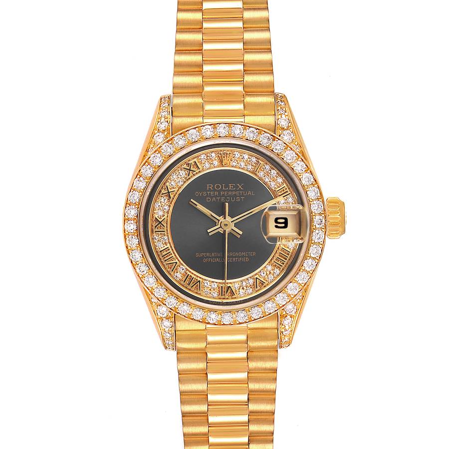 Rolex President Yellow Gold Myriad Diamond Ladies Watch 69158 SwissWatchExpo