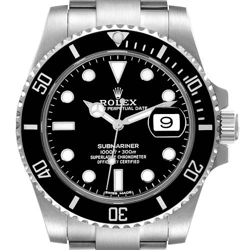 Photo of Rolex Submariner Black Dial Ceramic Bezel Steel Mens Watch 116610 Box Card