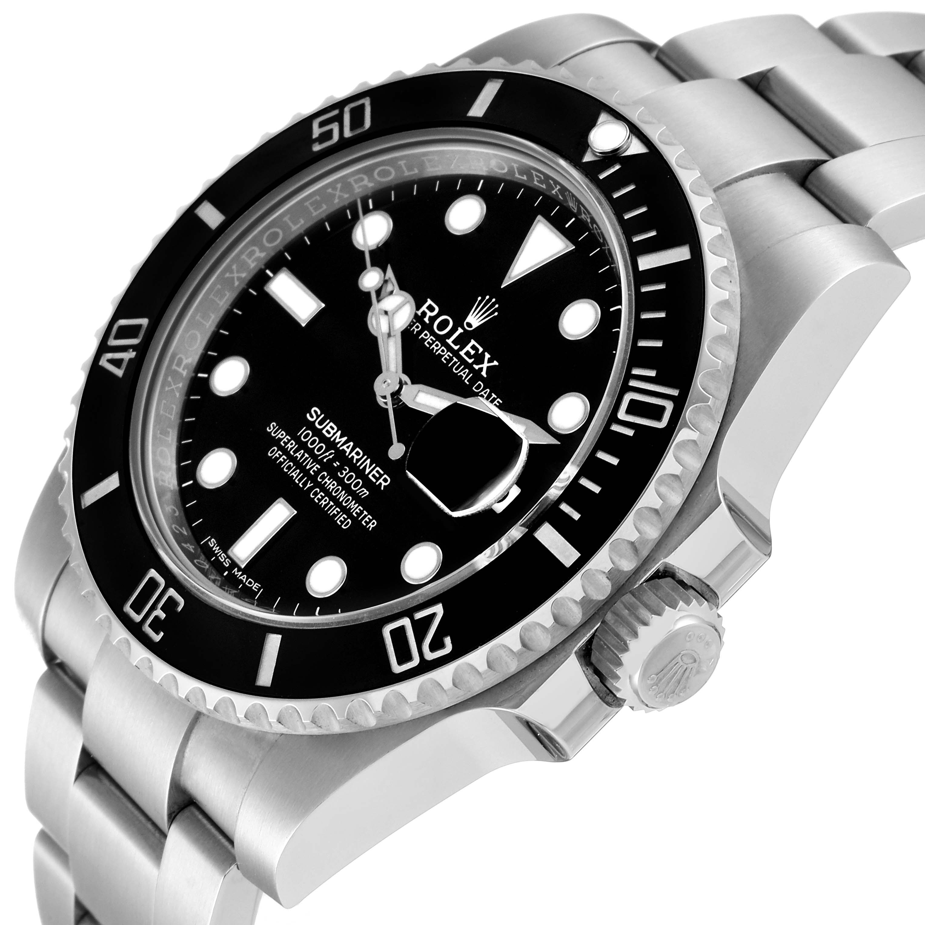 The image shows a close-up, angled view of the Rolex Submariner 116610 Men
s Stainless Steel Black Dial 116610 Men
s Stainless Steel Black Dial watch, highlighting the bezel, dial, bracelet, and crown.