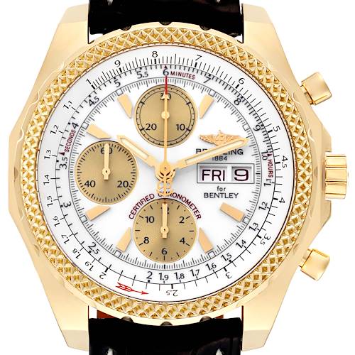Photo of Breitling Bentley Motors GT White Dial Yellow Gold Mens Watch K13362