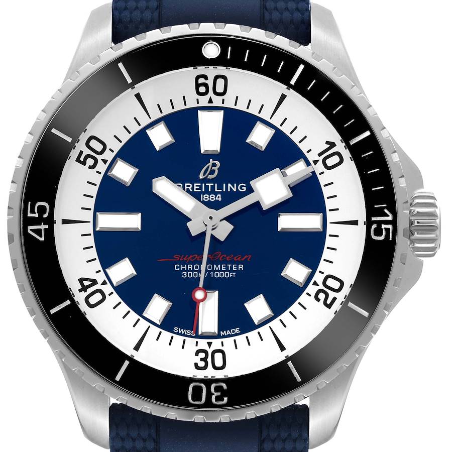 Breitling Superocean 44 Blue Dial Steel Mens Watch A17376 Box Card SwissWatchExpo