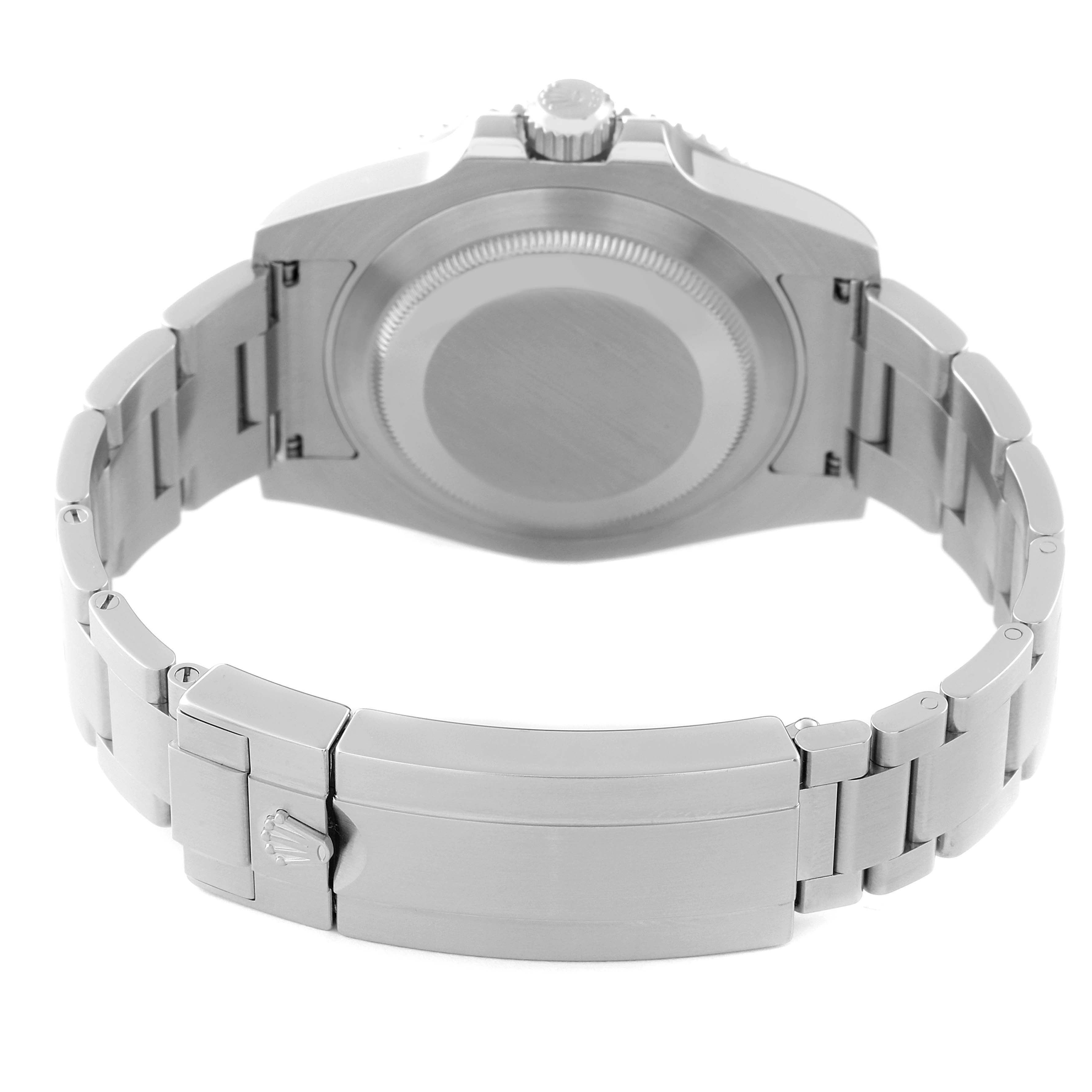 The image shows the back case and bracelet of a Rolex Submariner 114060 Men
s Stainless Steel Black Dial 114060 Men
s Stainless Steel Black Dial watch from a rear angle.