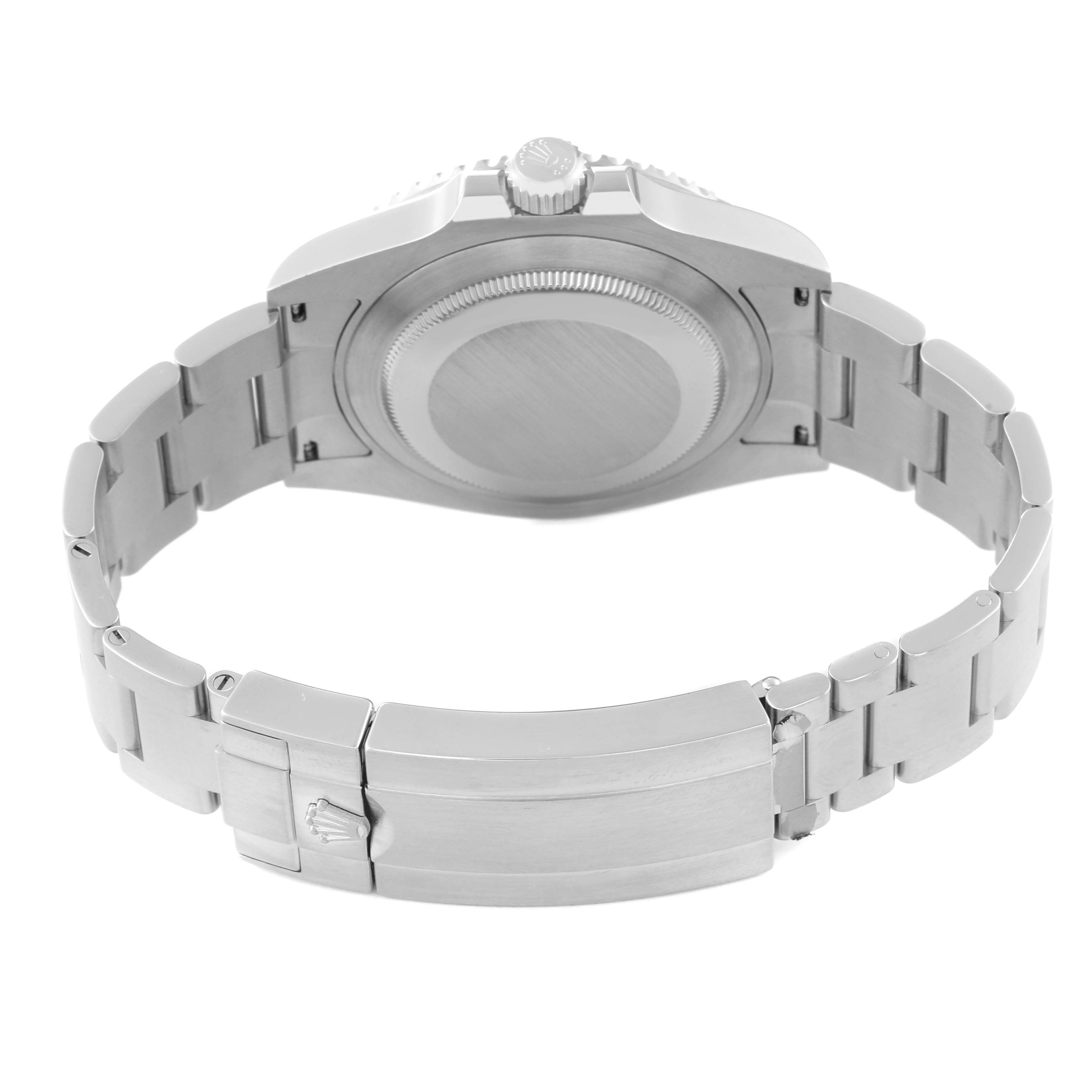 The image shows the back case and bracelet of a Rolex Submariner 126610LN Men
s Stainless Steel Black Dial 126610LN Men
s Stainless Steel Black Dial watch from a rear angle.