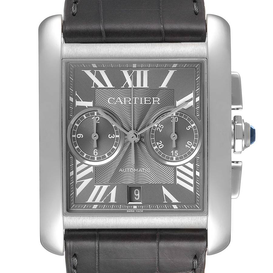 Cartier Tank MC Grey Dial Chronograph Mens Watch W5330008 Unworn SwissWatchExpo