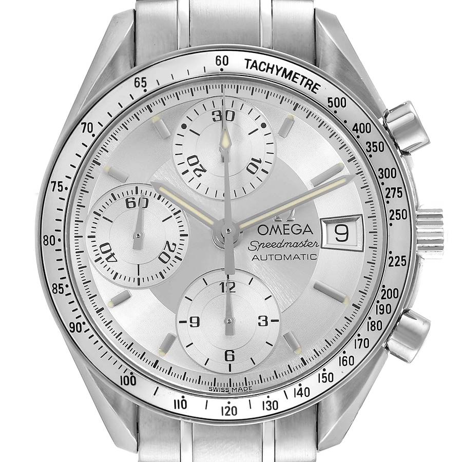 Omega Speedmaster Date Silver Dial Automatic Mens Watch 3513.30.00 Card SwissWatchExpo