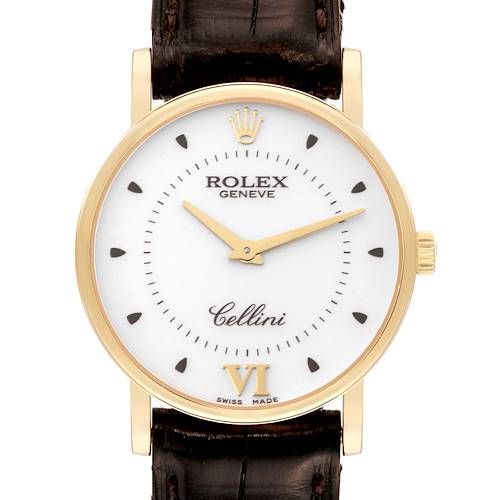 Photo of Rolex Cellini Classic Yellow Gold Silver Dial Mens Watch 5115 Card