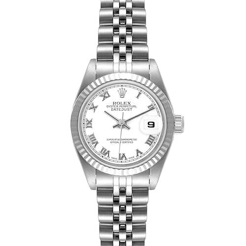 Photo of Rolex Datejust 26 Steel White Gold White Dial Ladies Watch 79174 Box Papers