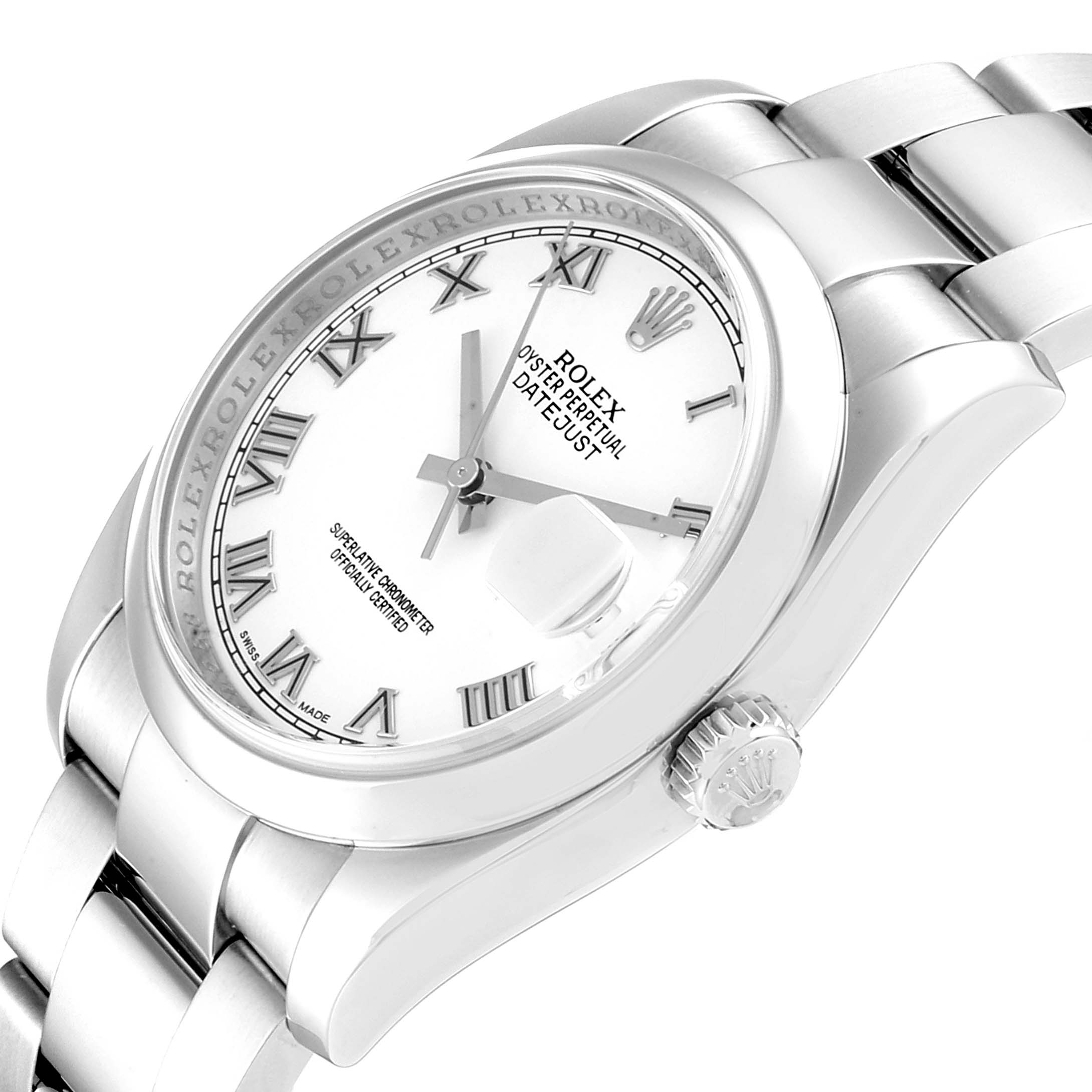 rolex datejust white roman