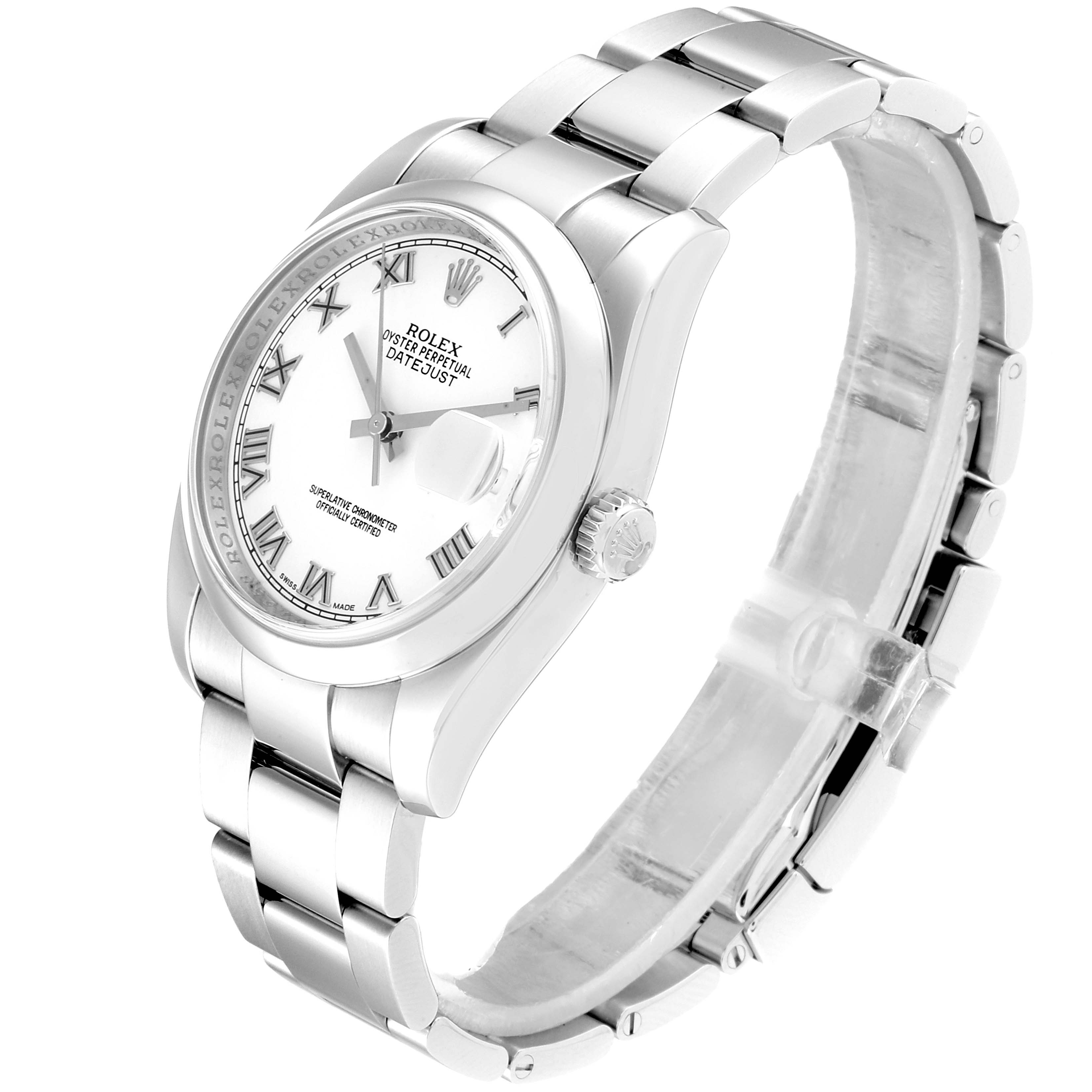 rolex datejust 36 white dial roman numerals