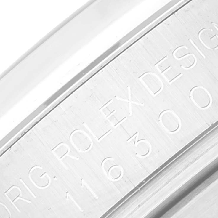 This image shows an engraved side view of the casing on a Rolex Datejust 41 116300 Men
s Stainless Steel Silver Dial 116300 Men
s Stainless Steel Silver Dial model.