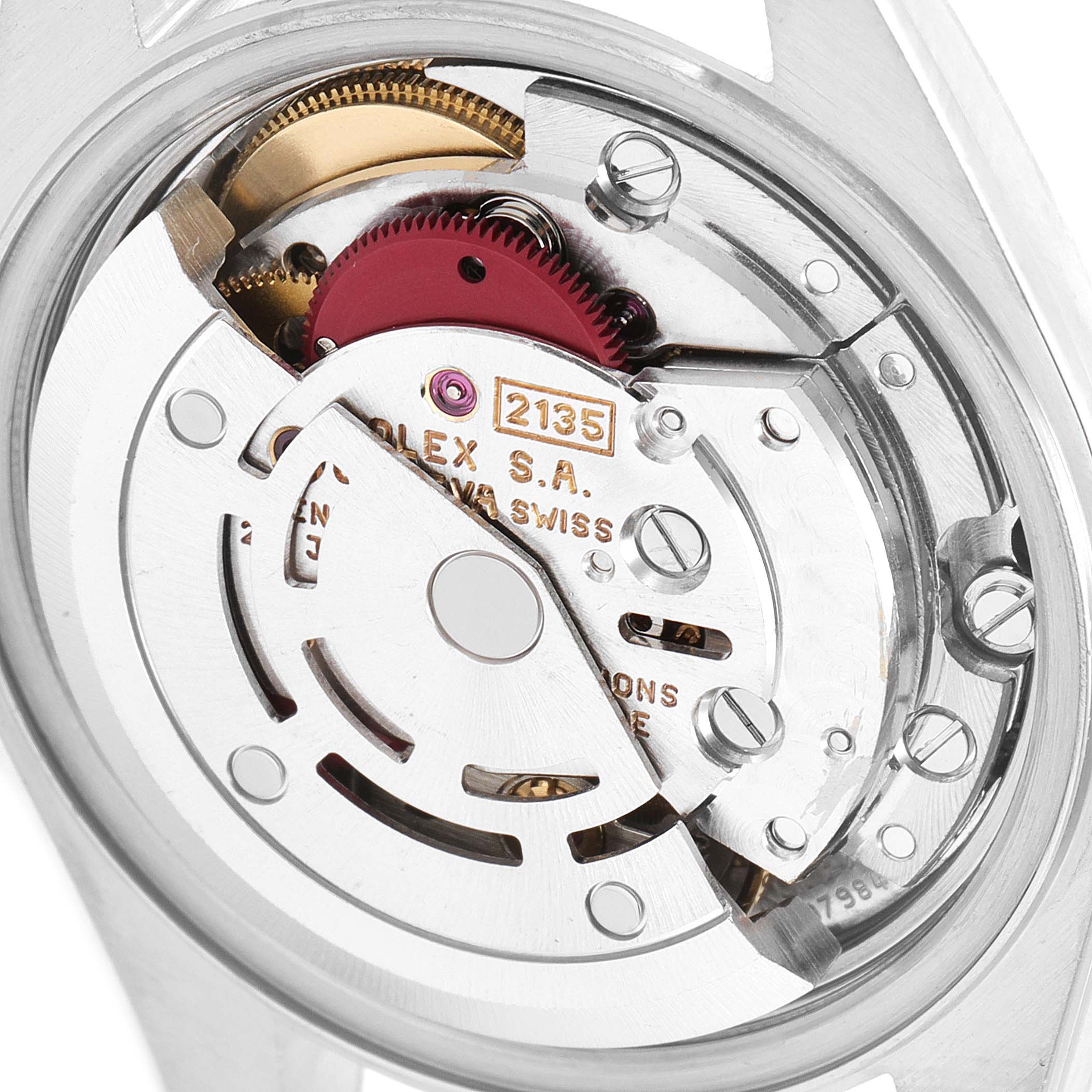 This image shows the intricate movement mechanism of the Rolex Datejust 69173 Women
s Steel and Gold (two tone) Champagne Dial 69173 Women
s Steel and Gold (two tone) Champagne Dial watch.