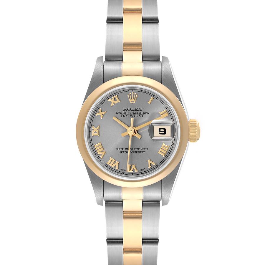 Rolex Datejust Steel Yellow Gold Slate Dial Ladies Watch 79163 Box Papers SwissWatchExpo