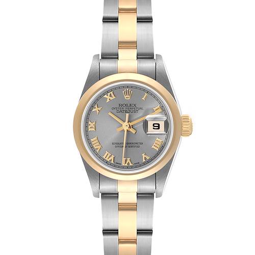 Photo of Rolex Datejust Steel Yellow Gold Slate Dial Ladies Watch 79163 Box Papers