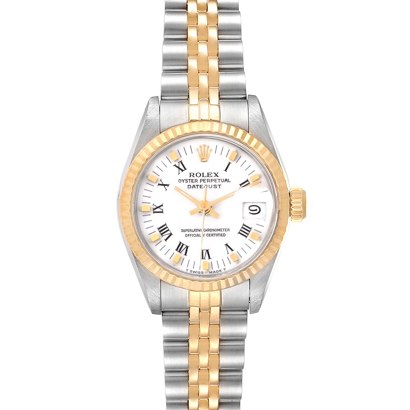 Rolex Datejust Steel Yellow Gold White Dial Ladies Watch 69173 3 LINKS ADDED SwissWatchExpo