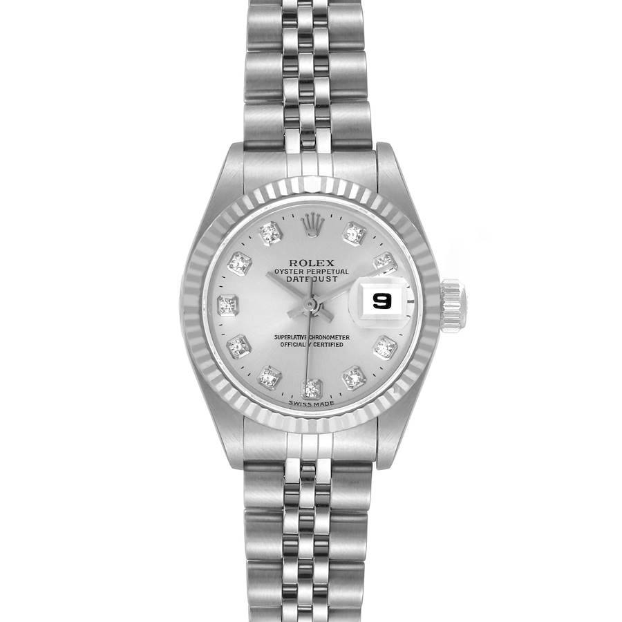 Rolex Datejust White Gold Silver Diamond Dial Ladies Watch 69174 SwissWatchExpo
