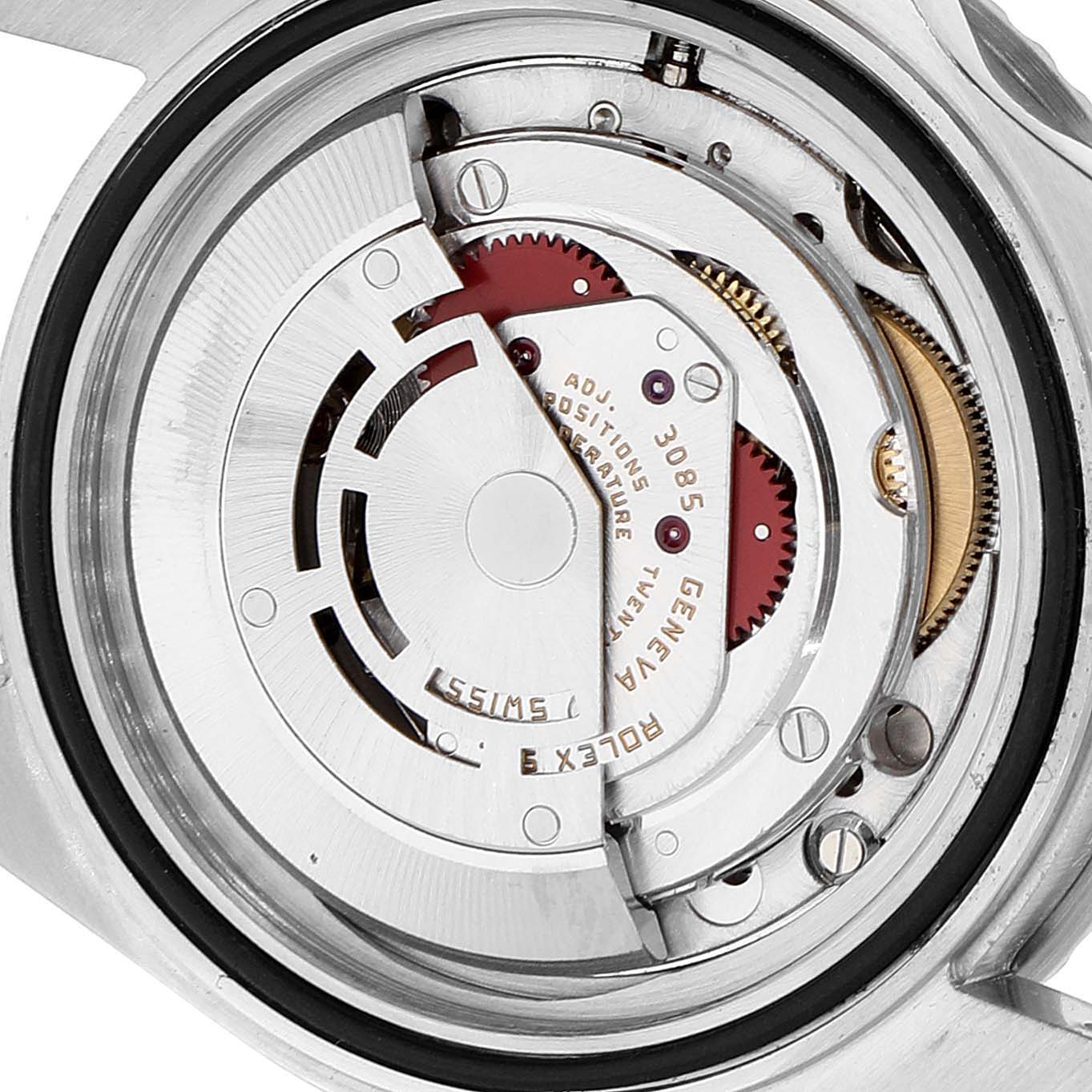 This image shows the internal mechanical movement of the Vintage Collection model by Rolex, viewed from the back.