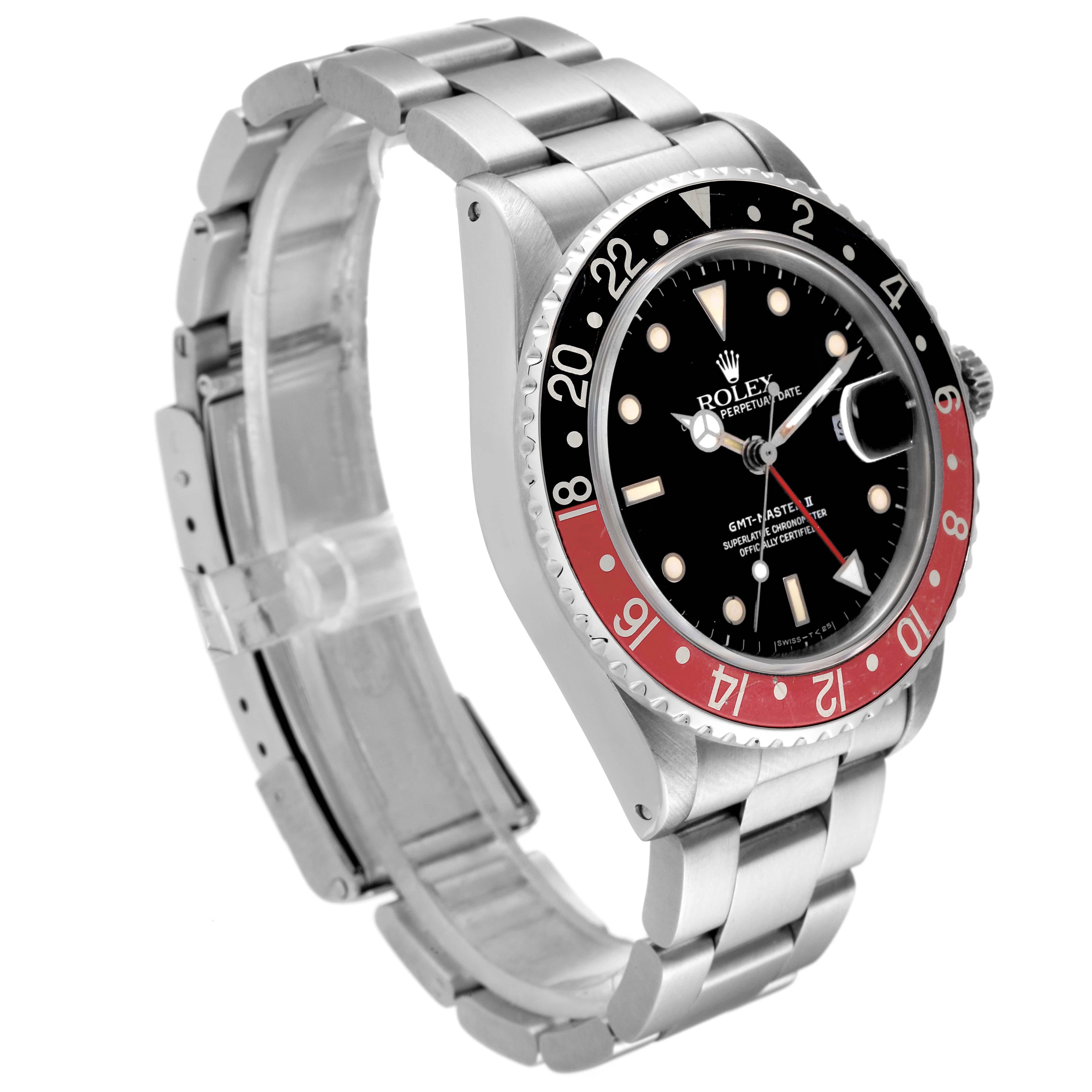 The Rolex Vintage Collection 16760 Men's Stainless Steel Black Dial 16760 Men's Stainless Steel Black Dial watch is shown at a three-quarter angle, highlighting its bezel, dial, and stainless steel bracelet.
