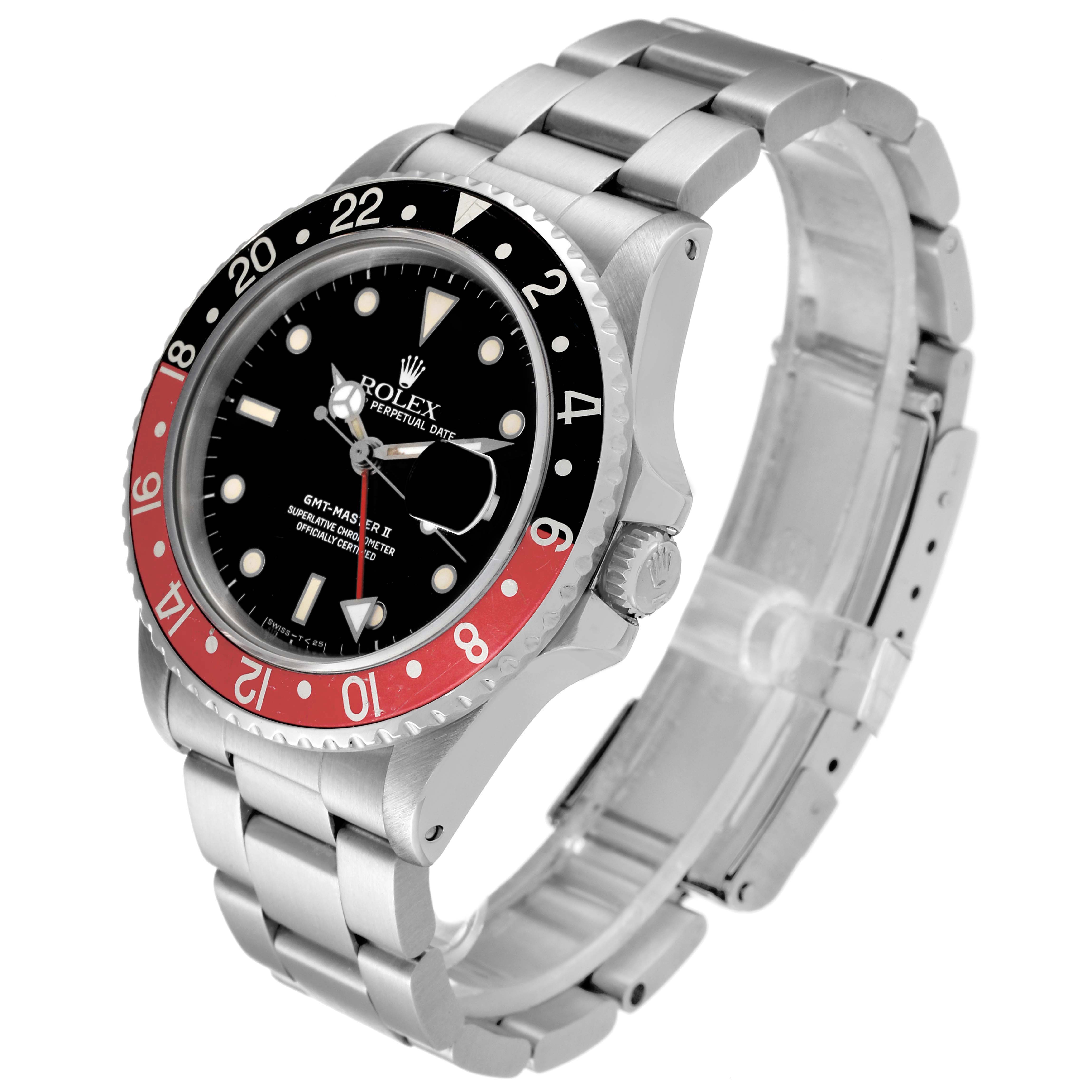 The Rolex Vintage Collection 16760 Men's Stainless Steel Black Dial 16760 Men's Stainless Steel Black Dial watch is shown at a three-quarter angle, highlighting its bezel, dial, and bracelet.