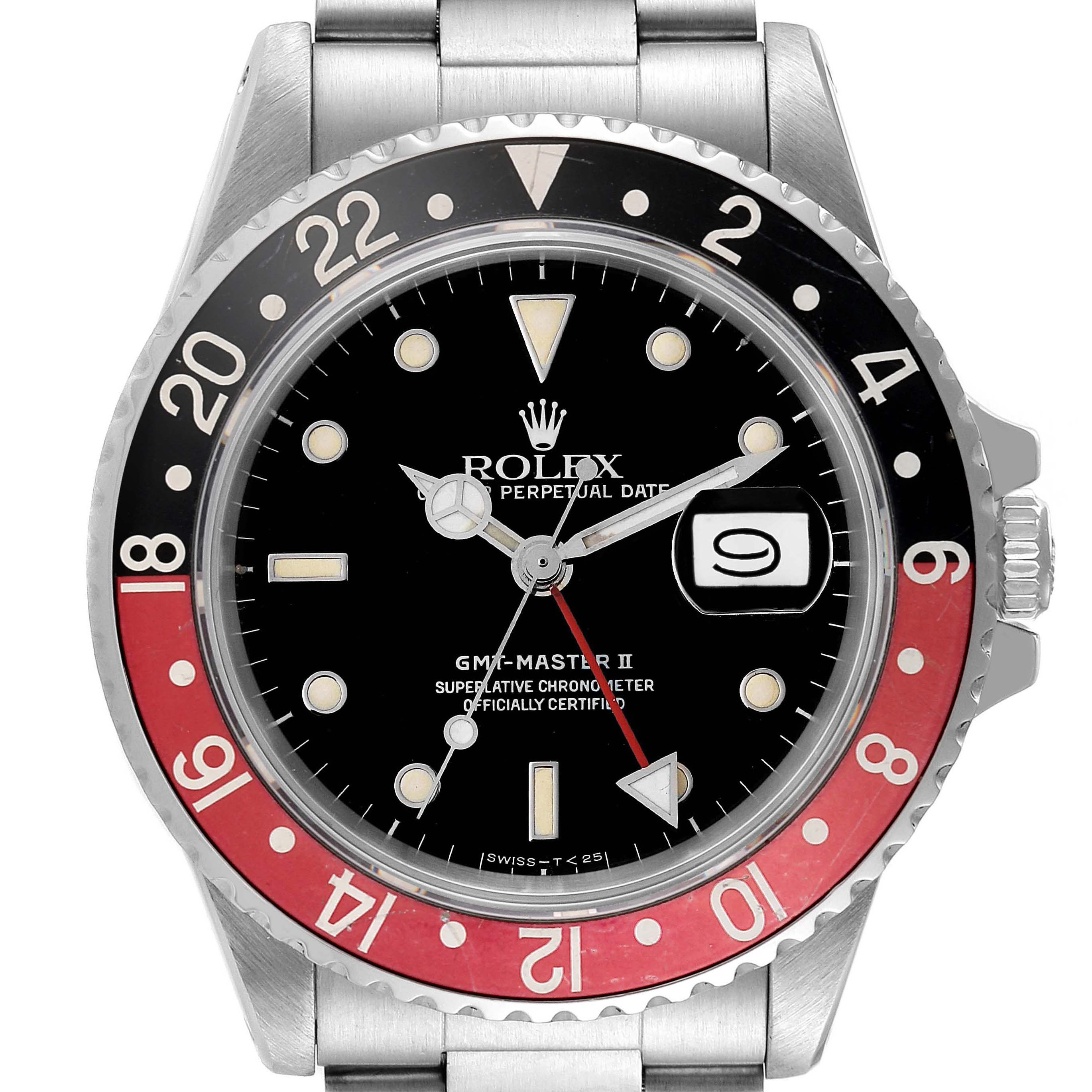 The Rolex Vintage Collection 16760 Men's Stainless Steel Black Dial 16760 Men's Stainless Steel Black Dial model is shown from a front angle, highlighting the bezel, dial, and bracelet.