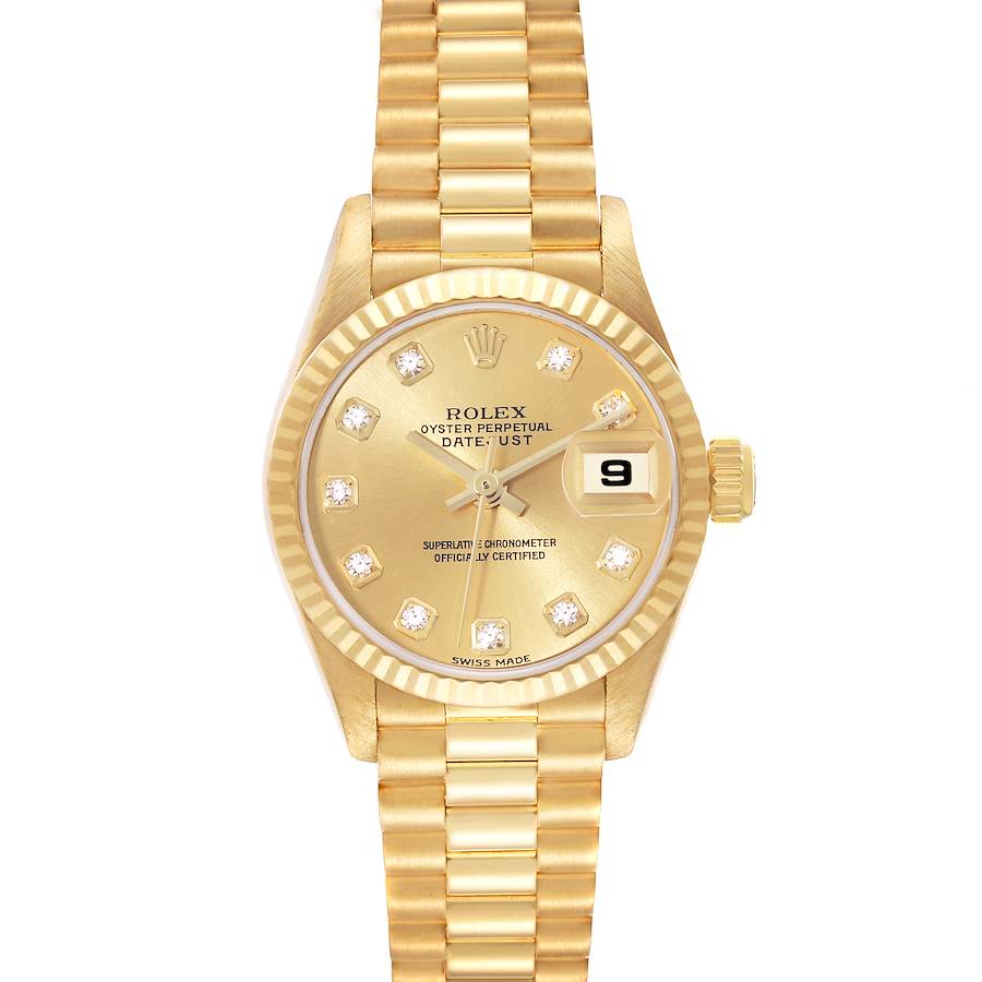 Rolex President Datejust Yellow Gold Diamond Dial Ladies Watch 79178 SwissWatchExpo