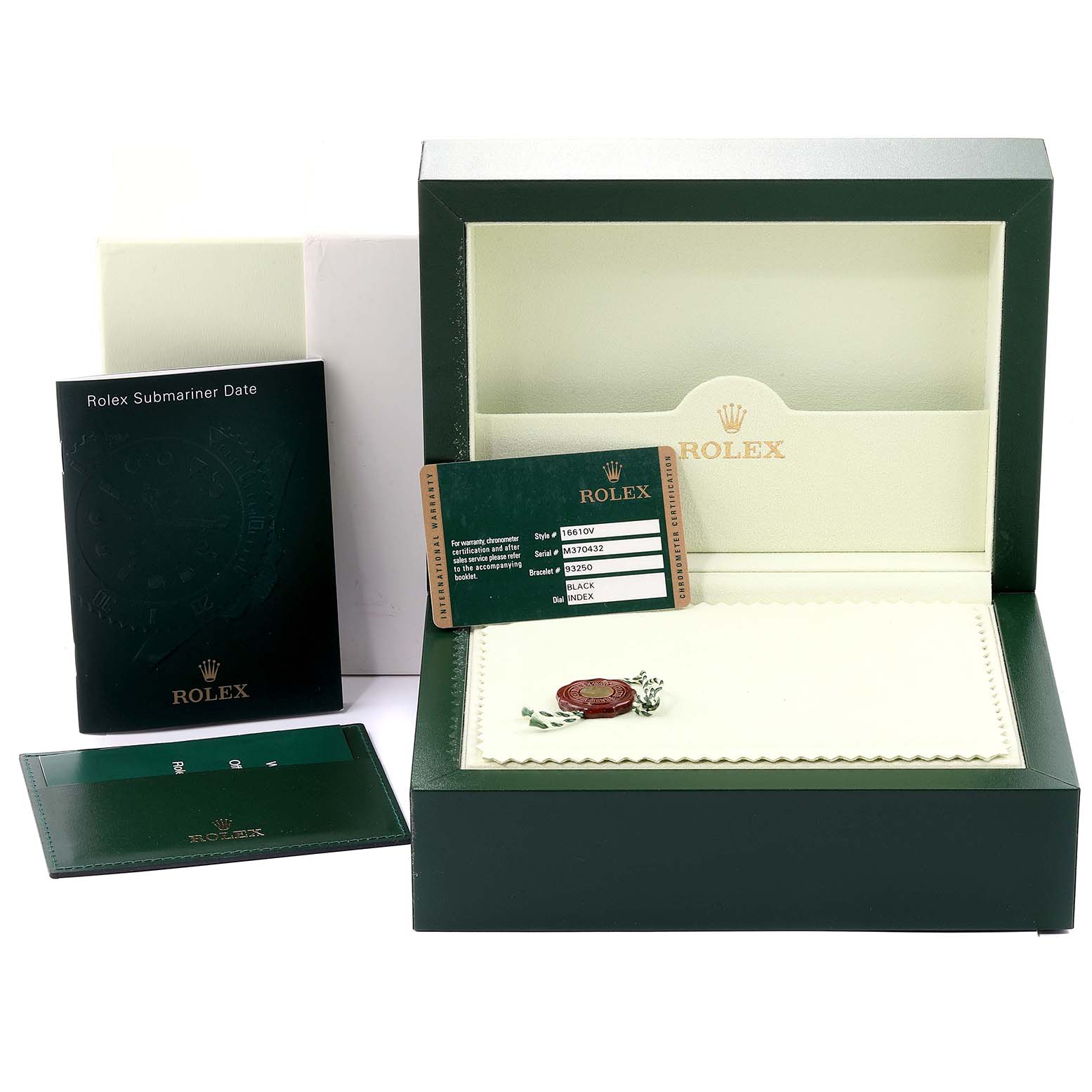 Rolex Submariner 50th Anniversary Green Kermit Watch 16610LV Box Card ...