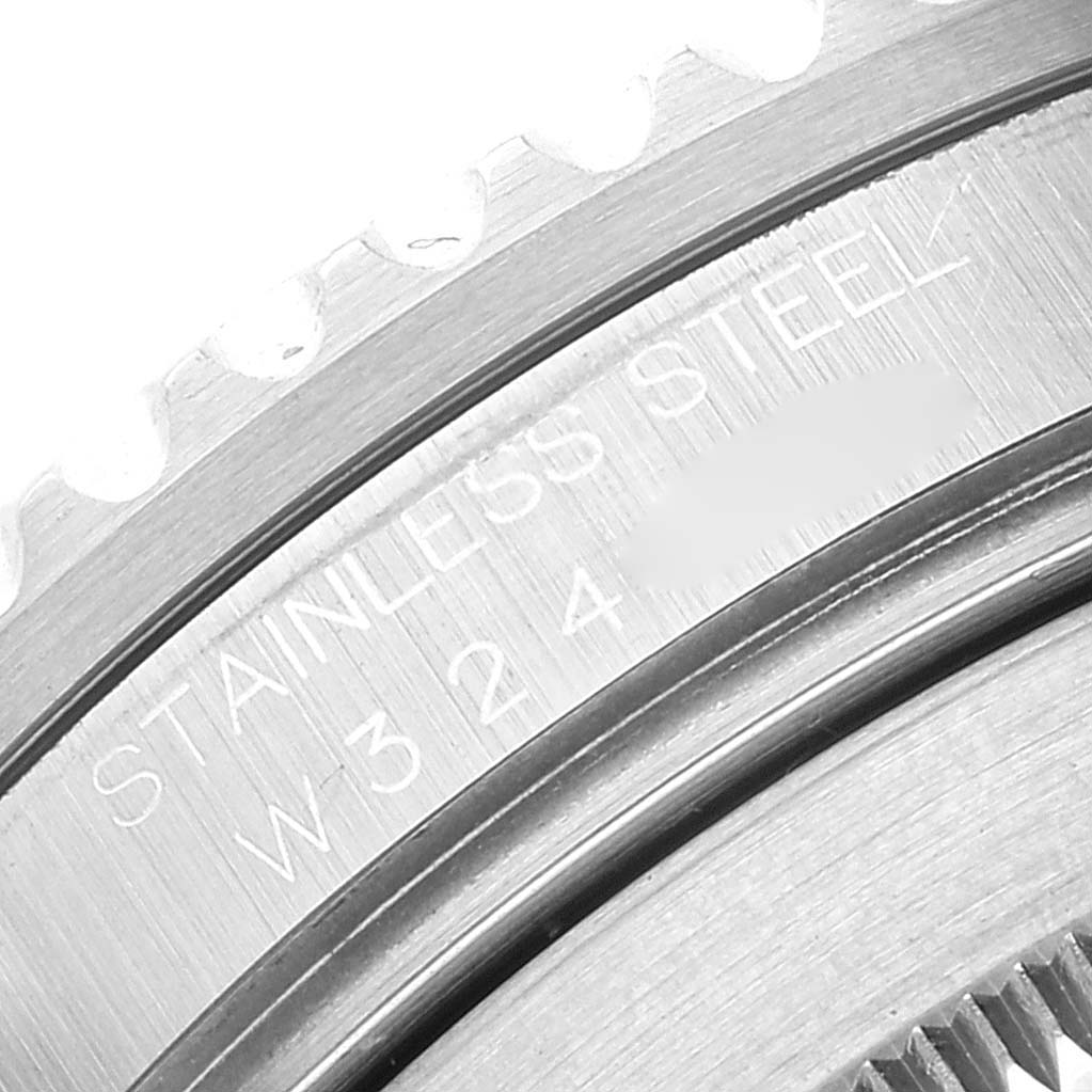 The close-up angle shows the stainless steel bezel and part of the casing for the Rolex Submariner 16610 Men
s Stainless Steel Black Dial 16610 Men
s Stainless Steel Black Dial.