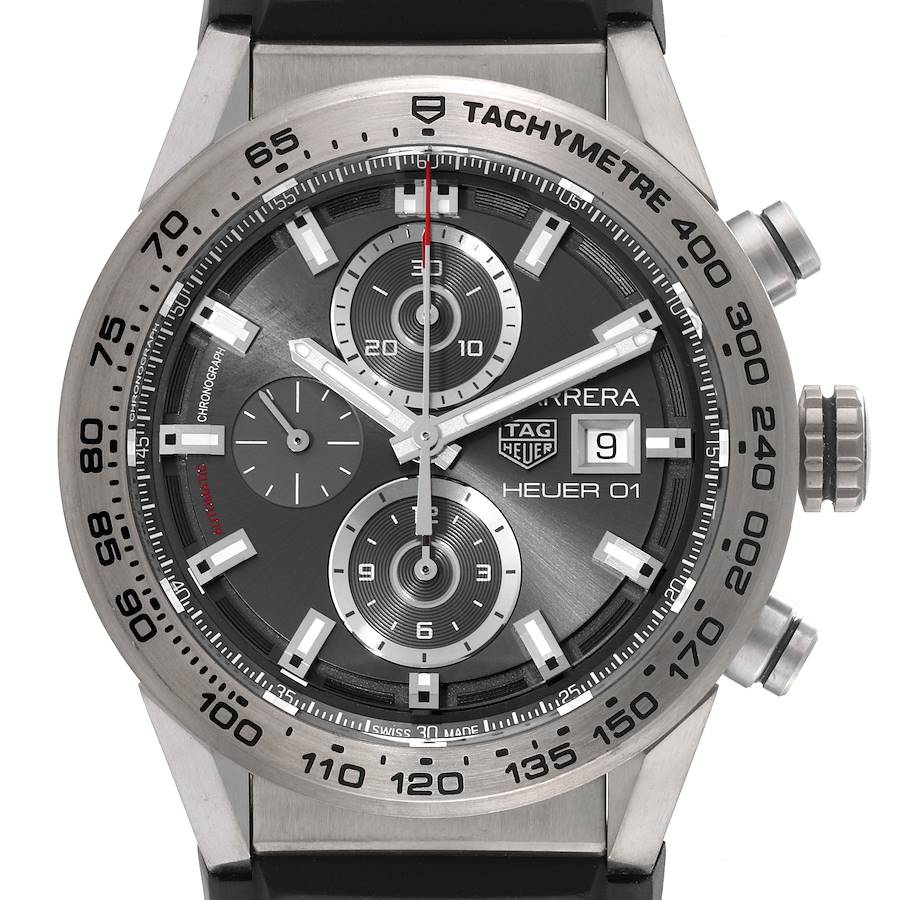 Tag Heuer Carrera Grey Dial Titanium Mens Watch CAR208Z Box Card SwissWatchExpo