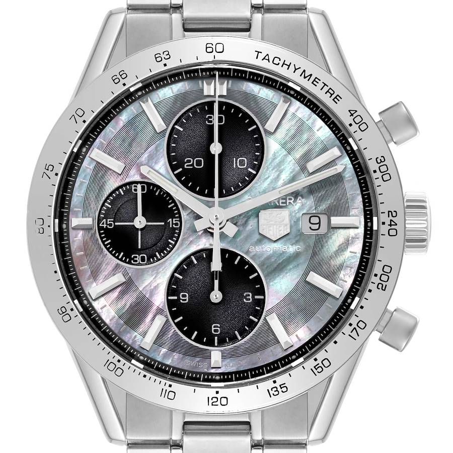 Tag Heuer Carrera Steel Mother of Pearl Dial Chronograph Mens Watch CV201P SwissWatchExpo