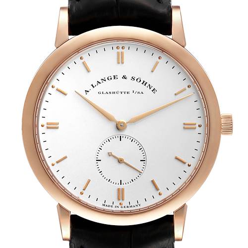 Photo of A. Lange and Sohne Saxonia 37mm Rose Gold Silver Dial Mens Watch 215.032