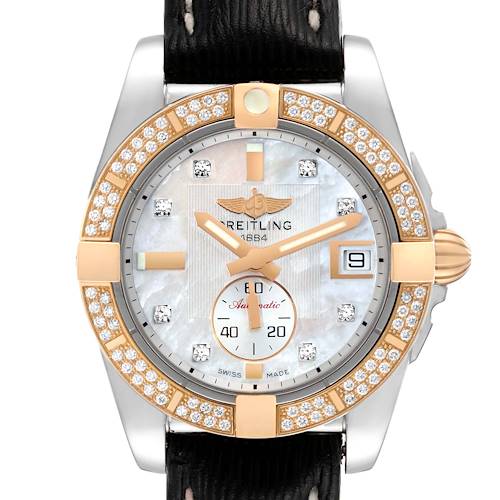 Photo of Breitling Galactic 36 Steel Rose Gold Mother of Pearl Diamond Mens Watch C37330