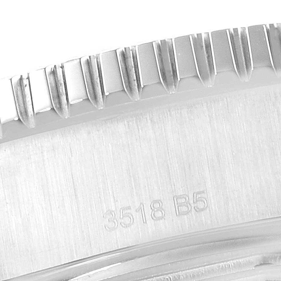 This close-up image shows the side view of the bezel and part of the case with engraved markings of the Breitling Superocean A17392D8/C910 Men's Stainless Steel Blue Dial A17392D8/C910 Men's Stainless Steel Blue Dial watch.