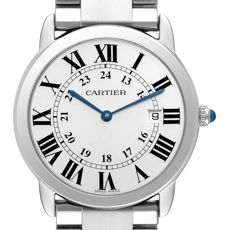 Cartier Ronde Solo Large 36mm Stainless Steel Mens Watch W6701005 Box Papers SwissWatchExpo