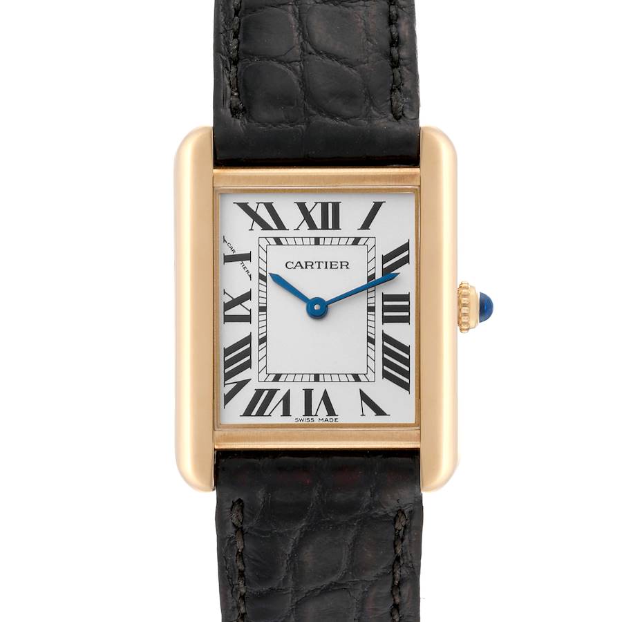 Cartier Tank Solo Small Yellow Gold Steel Ladies Watch W1018755 Card SwissWatchExpo