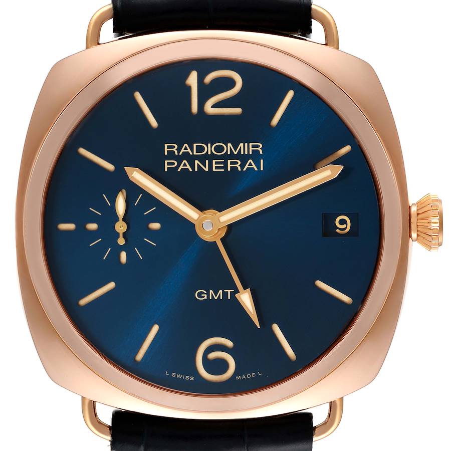 Panerai Radiomir 3 Days GMT Oro Rosso 18k Rose Gold Watch PAM00598 SwissWatchExpo