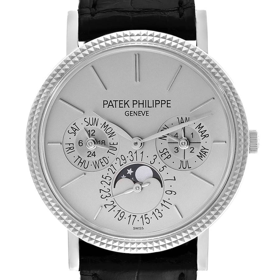 Patek Philippe Grand Complication Perpetual Calendar White Gold Mens Watch 5139G Box Papers SwissWatchExpo