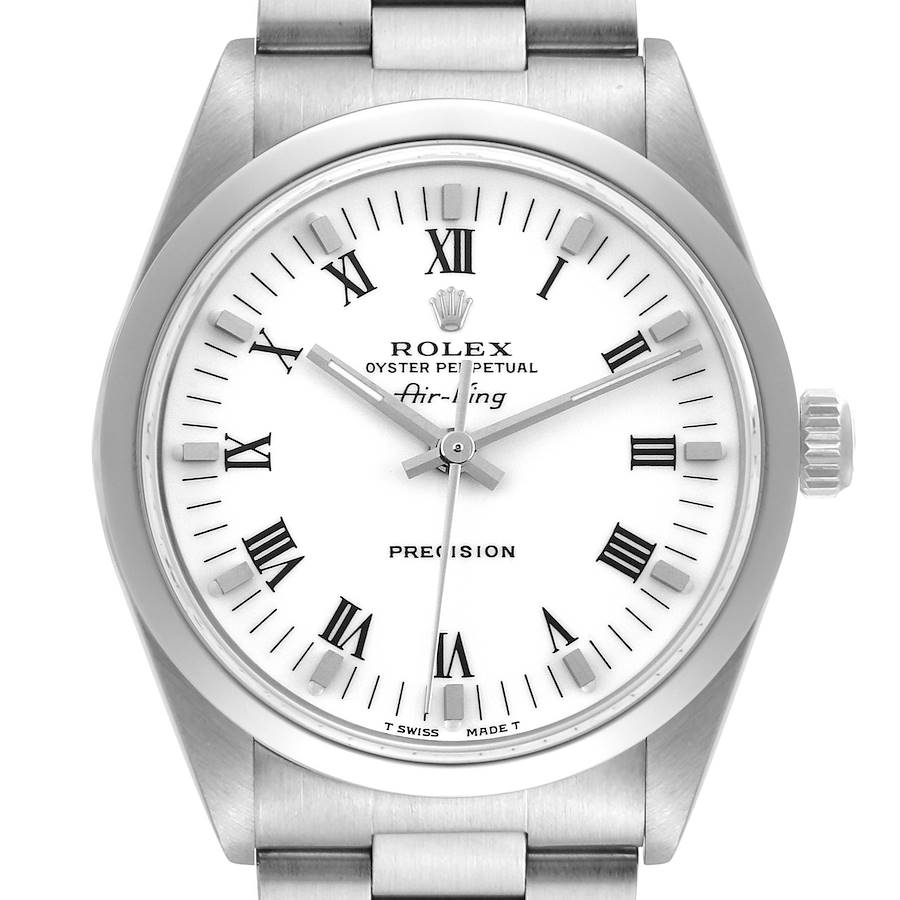 Rolex Air King 34mm White Dial Domed Bezel Mens Watch 14000 SwissWatchExpo