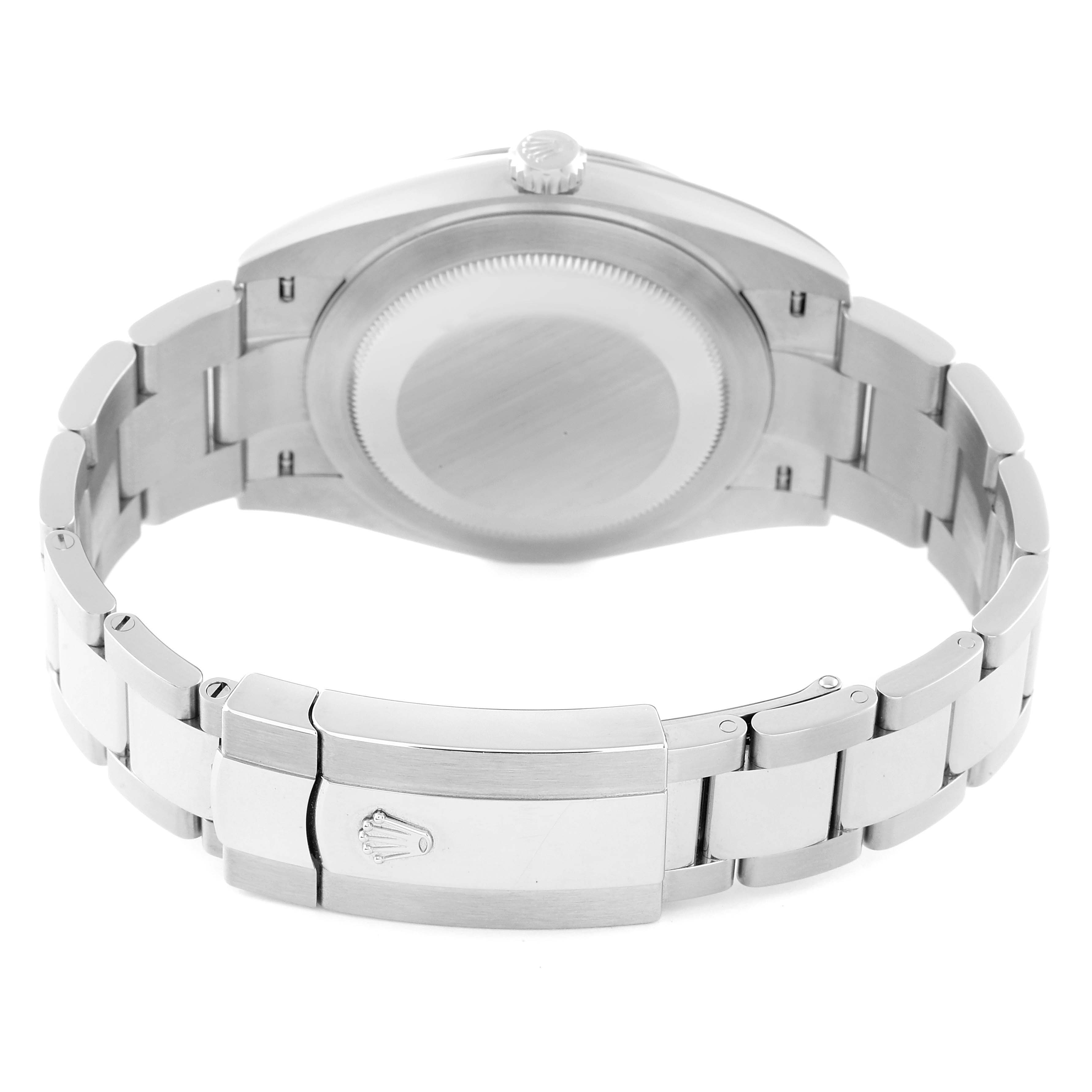 The image shows the back case and bracelet of a Rolex Datejust 41 126334 Men's Stainless Steel Black Dial 126334 Men's Stainless Steel Black Dial watch.